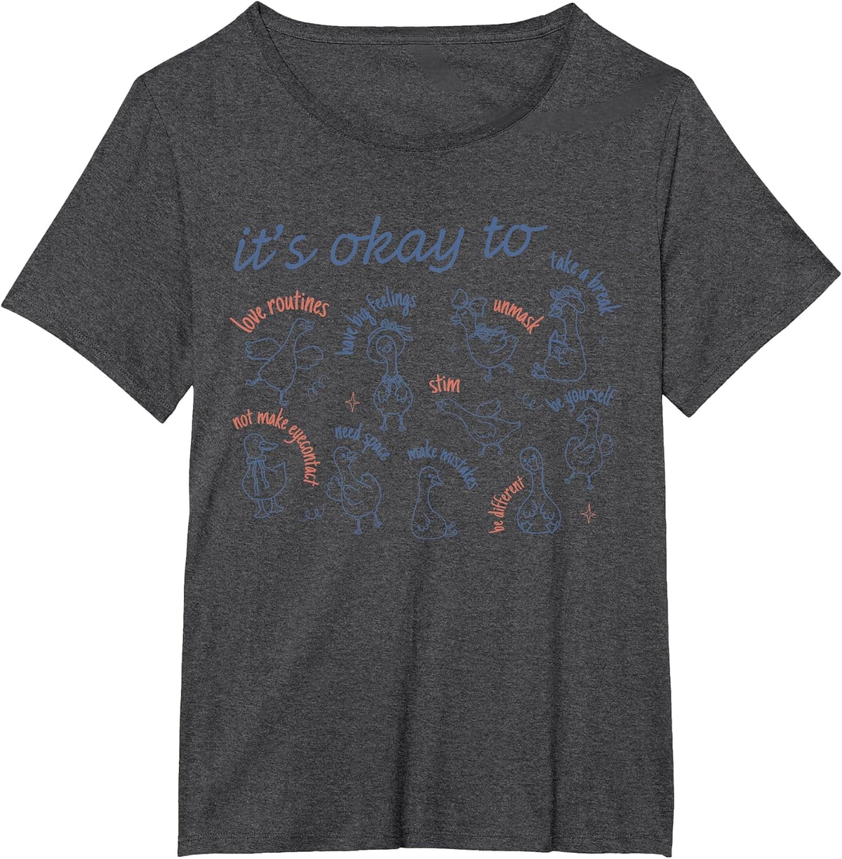 It's Okay to Sped Team Teacher Silly Goose Autism Awareness T-Shirt - Dark Heather Grey