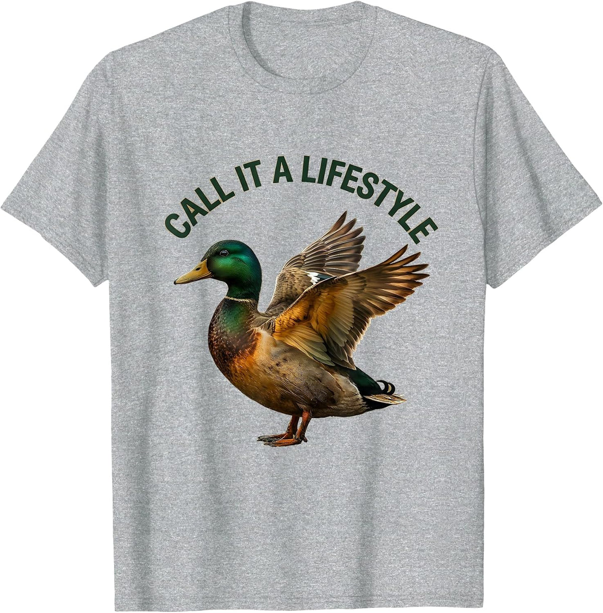 Men's Duck Camo Call It a Lifestyle Hunting Design T-Shirt - Heather Grey