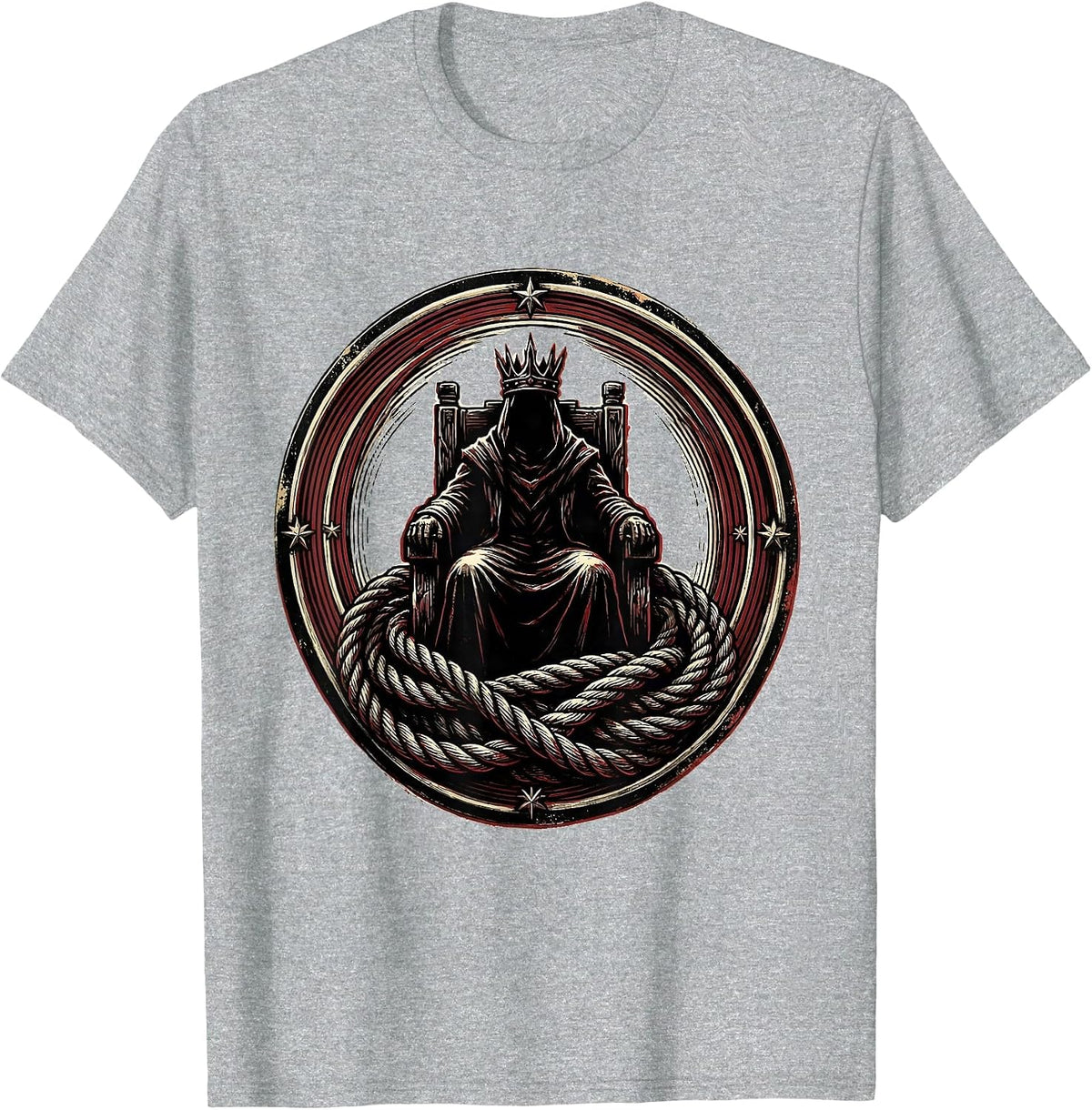 Men's Chaos Coordinator Crowned Throne Graphic Tee T-Shirt - Heather Grey
