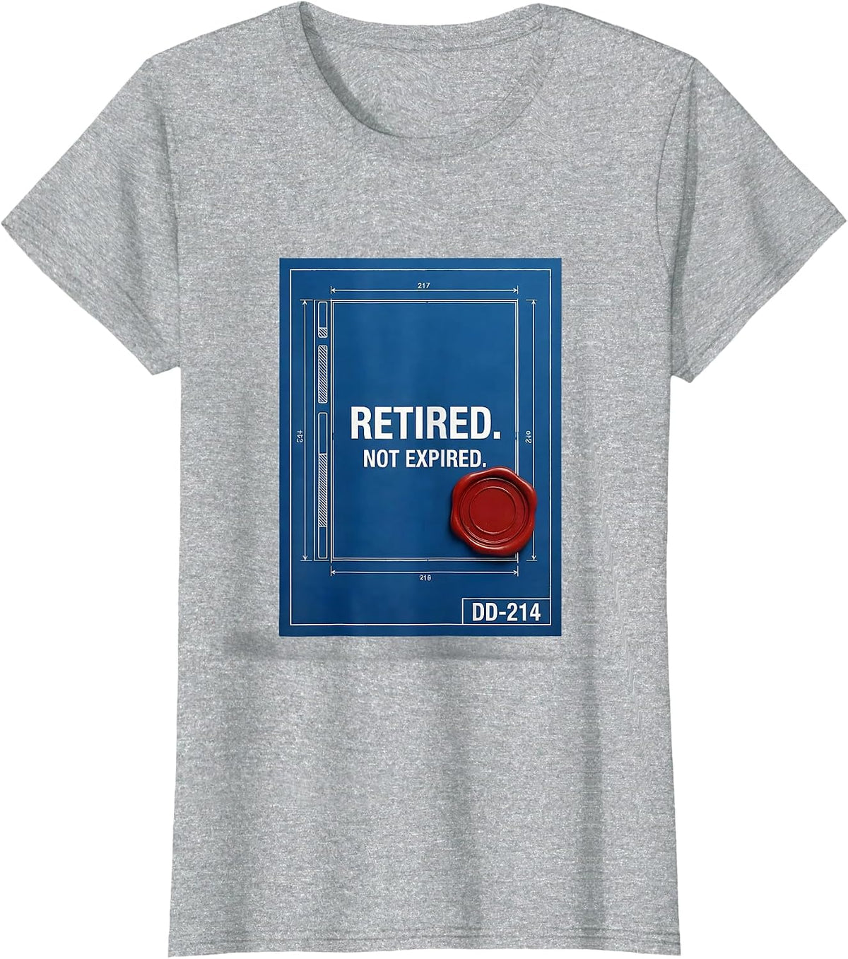 Retired Not Expired Vintage Veteran Military Pride T-Shirt - Heather Grey