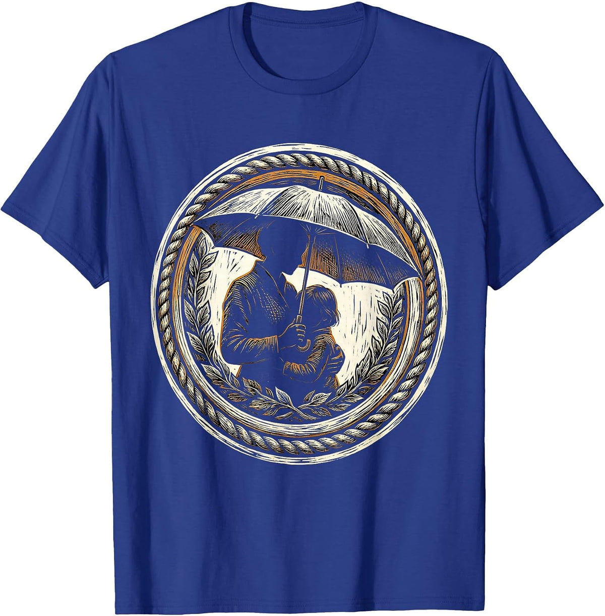 Social Worker Umbrella Protection Graphic Design T-Shirt - Royal Blue