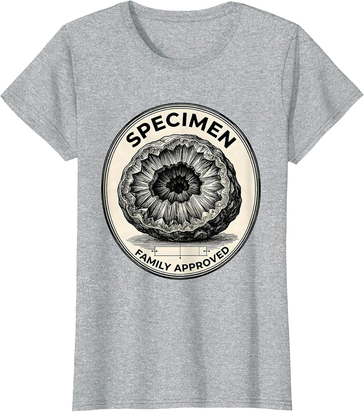 Women's Specimen Family Approved Botanical Geode Rock Collector T-Shirt - Heather Grey