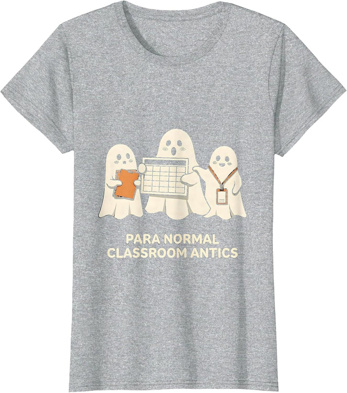 Para Normal Classroom Antics Funny Paraeducator Halloween T-Shirt - Heather Grey