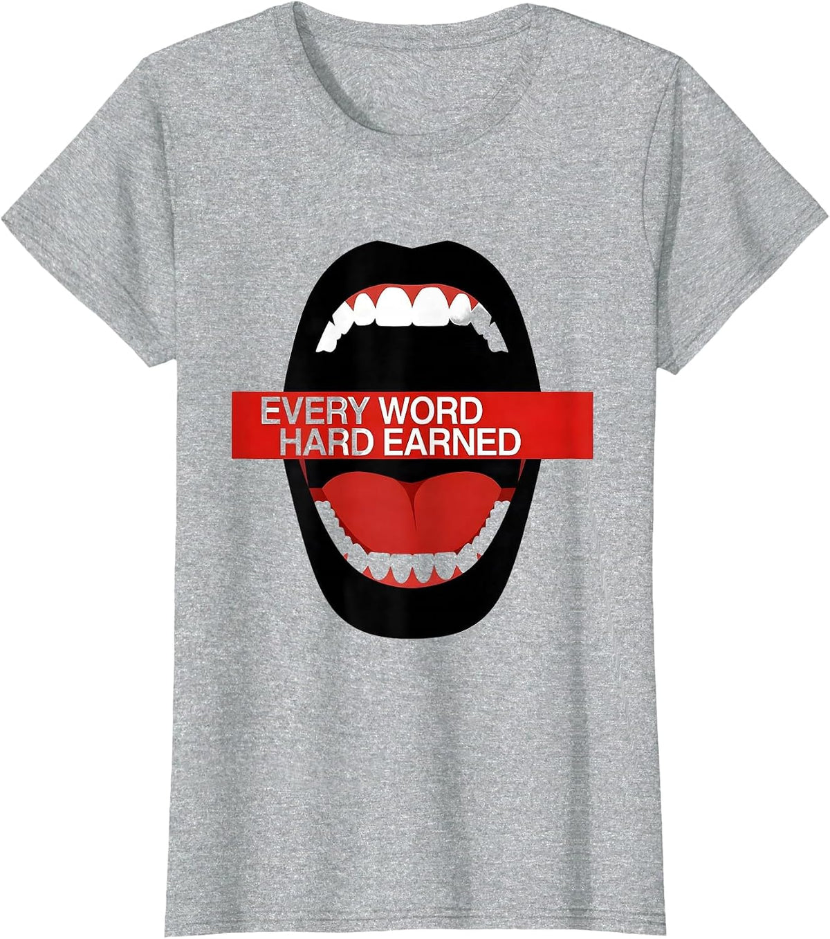 Women's Every Word Hard Earned Speech Therapy Design T-Shirt - Heather Grey