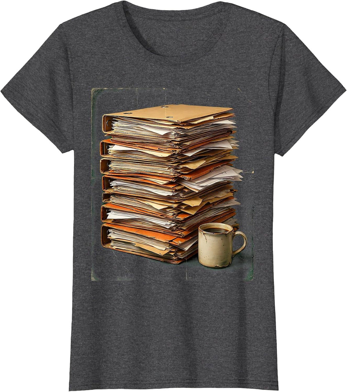 Women's Social Worker Case Files Coffee Graphic T-Shirt - Dark Heather Grey