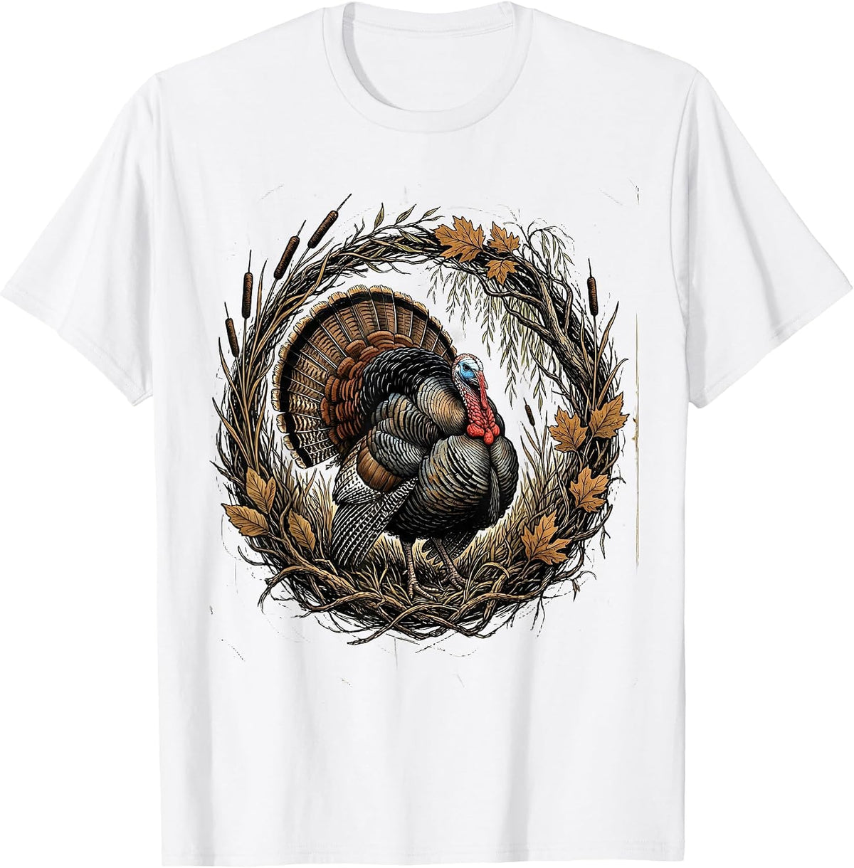 Men's Bottomland Camo Turkey Strutter River Bottom T-Shirt - White