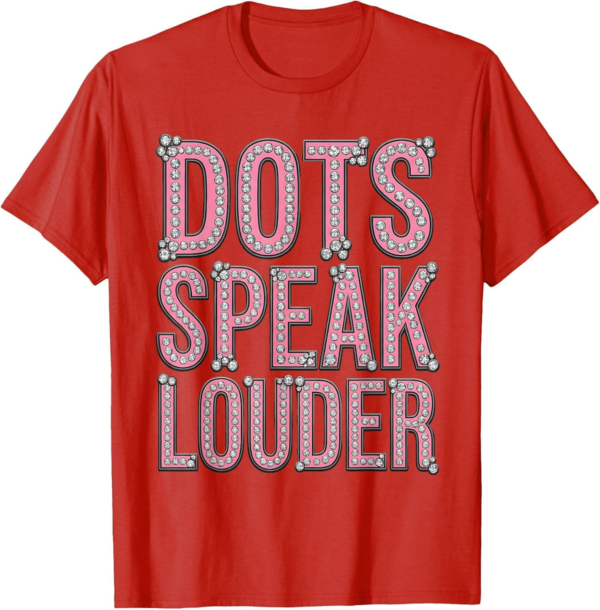 Men's Dots Speak Louder Bold Graphic Design T-Shirt - Red