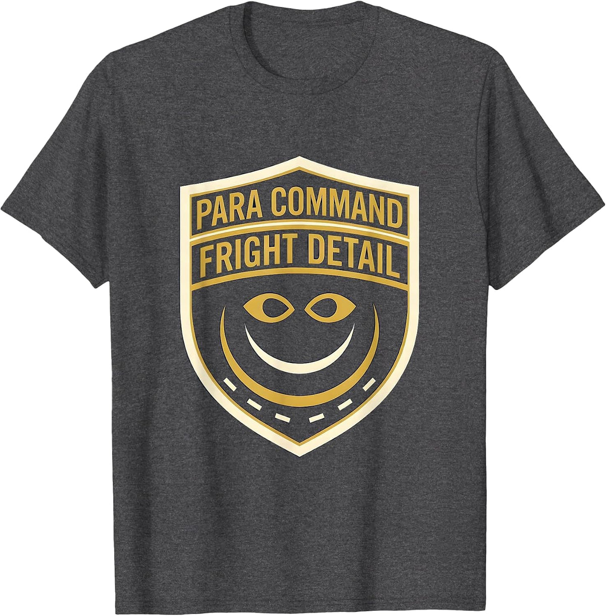 Para Command Fright Detail Emblem Paraeducator Halloween T-Shirt - Dark Heather Grey