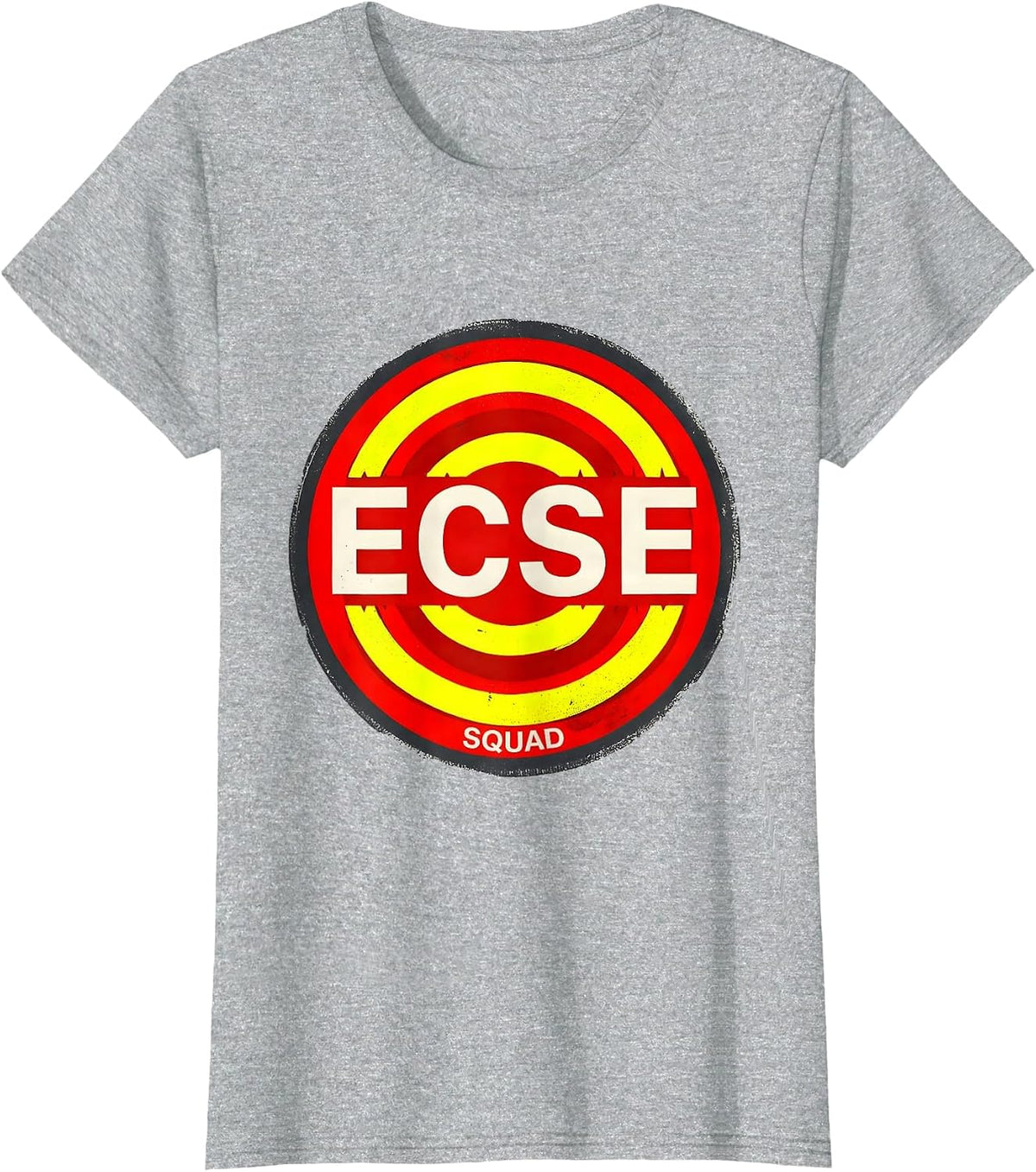 Women's ECSE Squad Stencil Graphic Back To School Support Staff T-Shirt - Heather Grey