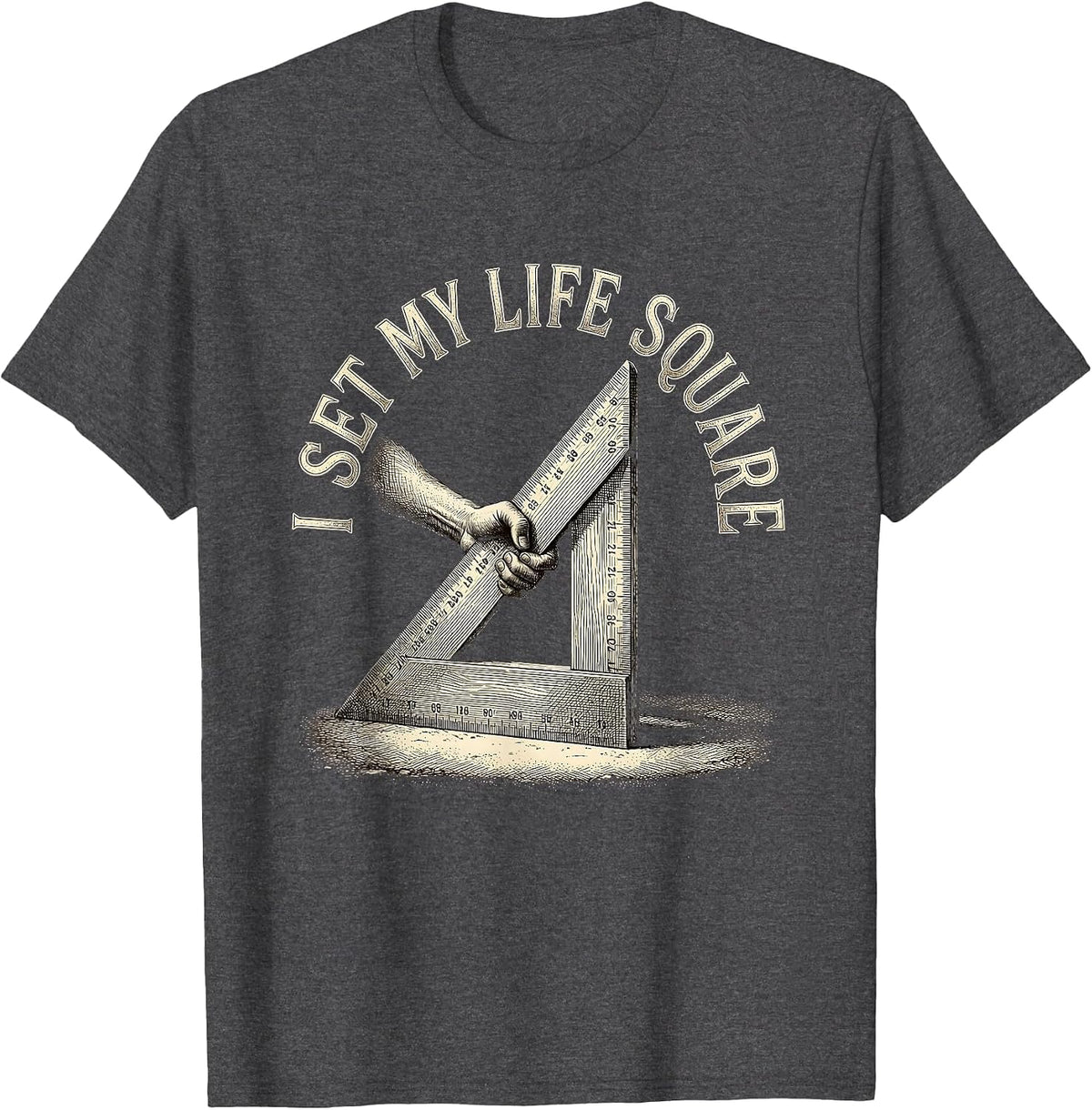 I Set My Life Square Freemason Masonic Brotherhood Pride T-Shirt - Dark Heather Grey