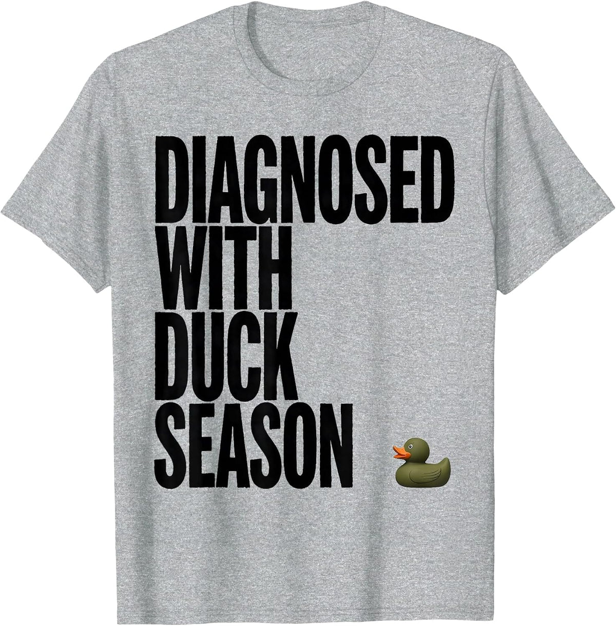 Men's Diagnosed With Duck Season Rustic Hunting Dog Waterfowl T-Shirt - Heather Grey
