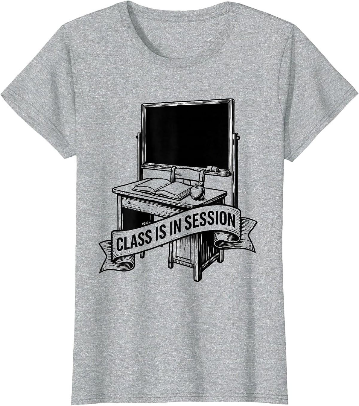 Class Is In Session Back to School Teacher Design T-Shirt - Heather Grey