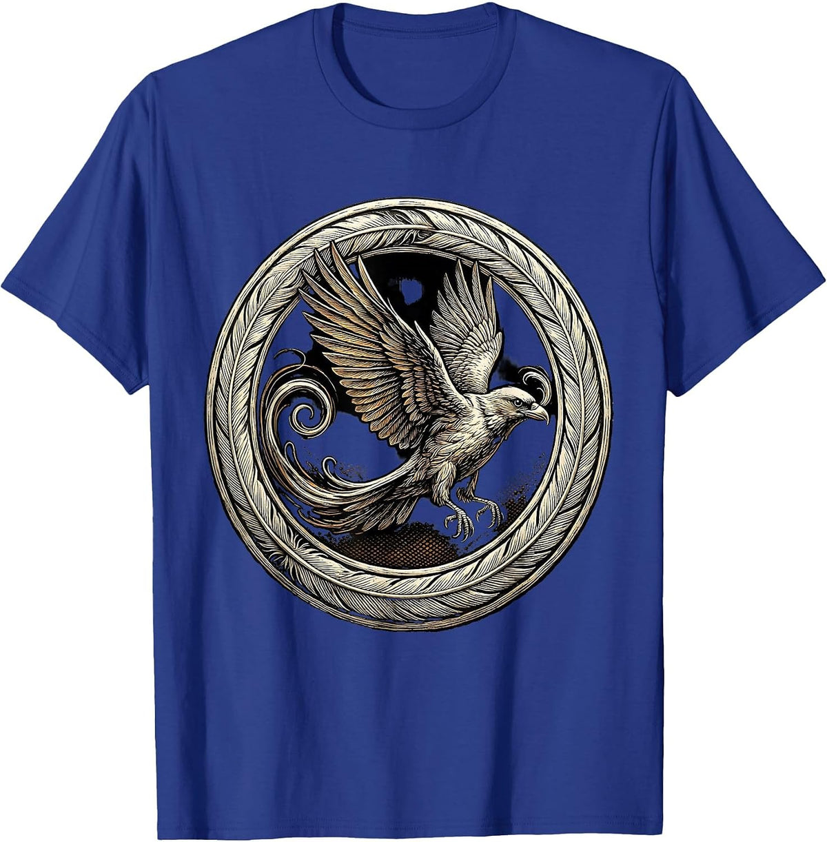 Men's English Teacher Cursive Bird Transformation Art T-Shirt - Royal Blue