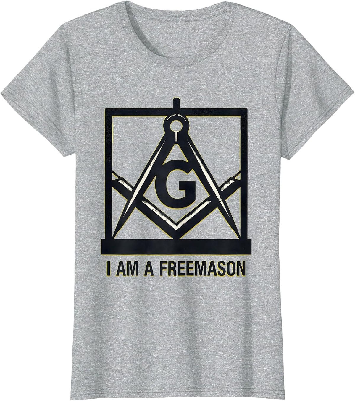 I Am A Freemason Stencil Square And Compass Masonic Pride T-Shirt - Heather Grey