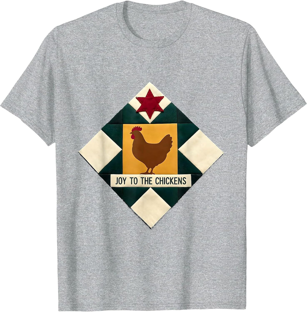 Men's Joy To The Chickens Funny Farm Christmas Chicken Lover Gift T-Shirt - Heather Grey