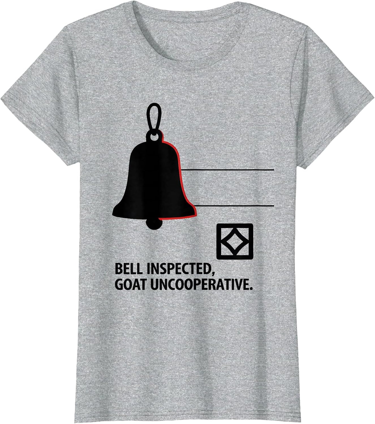 Women's Bell Inspected Goat Uncooperative Freemason Square T-Shirt - Heather Grey