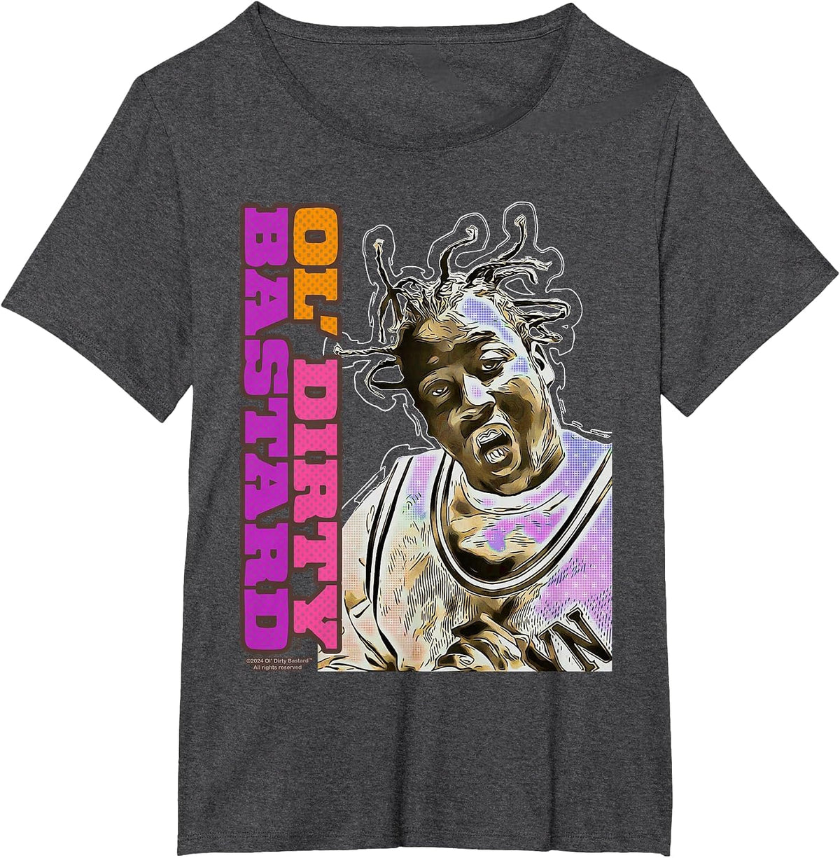 ODB Ol Dirty Ba-ard Wu Tang Icon Comic Hip Hop Gangsta T-Shirt - Dark Heather Grey