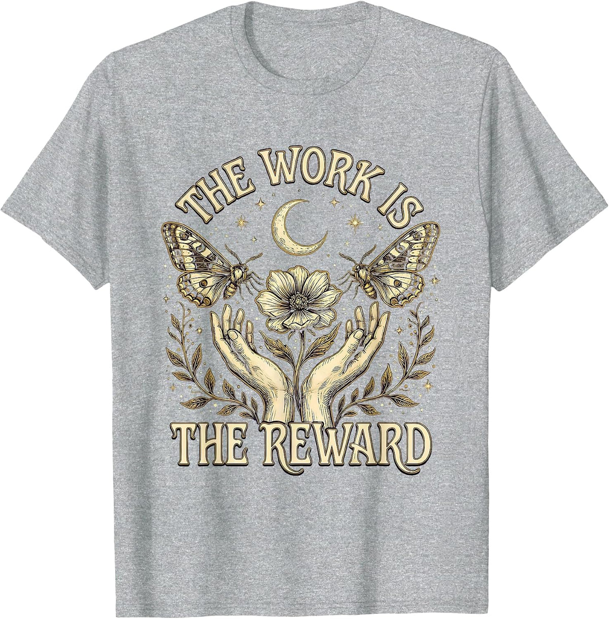 Men's The Work Is The Reward Social Worker Design T-Shirt - Heather Grey