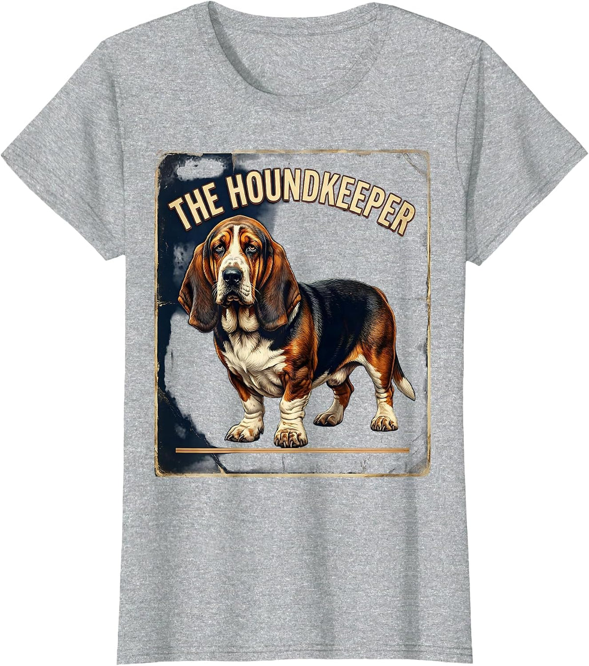 The Houndkeeper Vintage Basset Hound Owner Deadpan Humor T-Shirt - Heather Grey