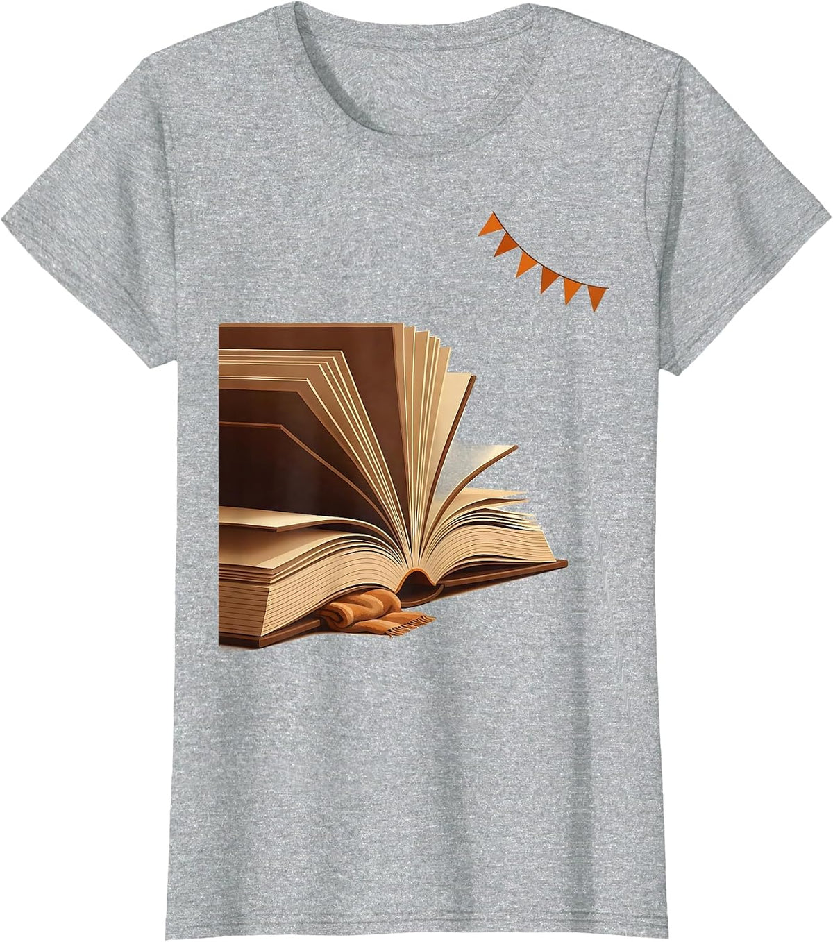 Open Book Fall Reading Teacher Bookworm Cozy Humor T-Shirt - Heather Grey