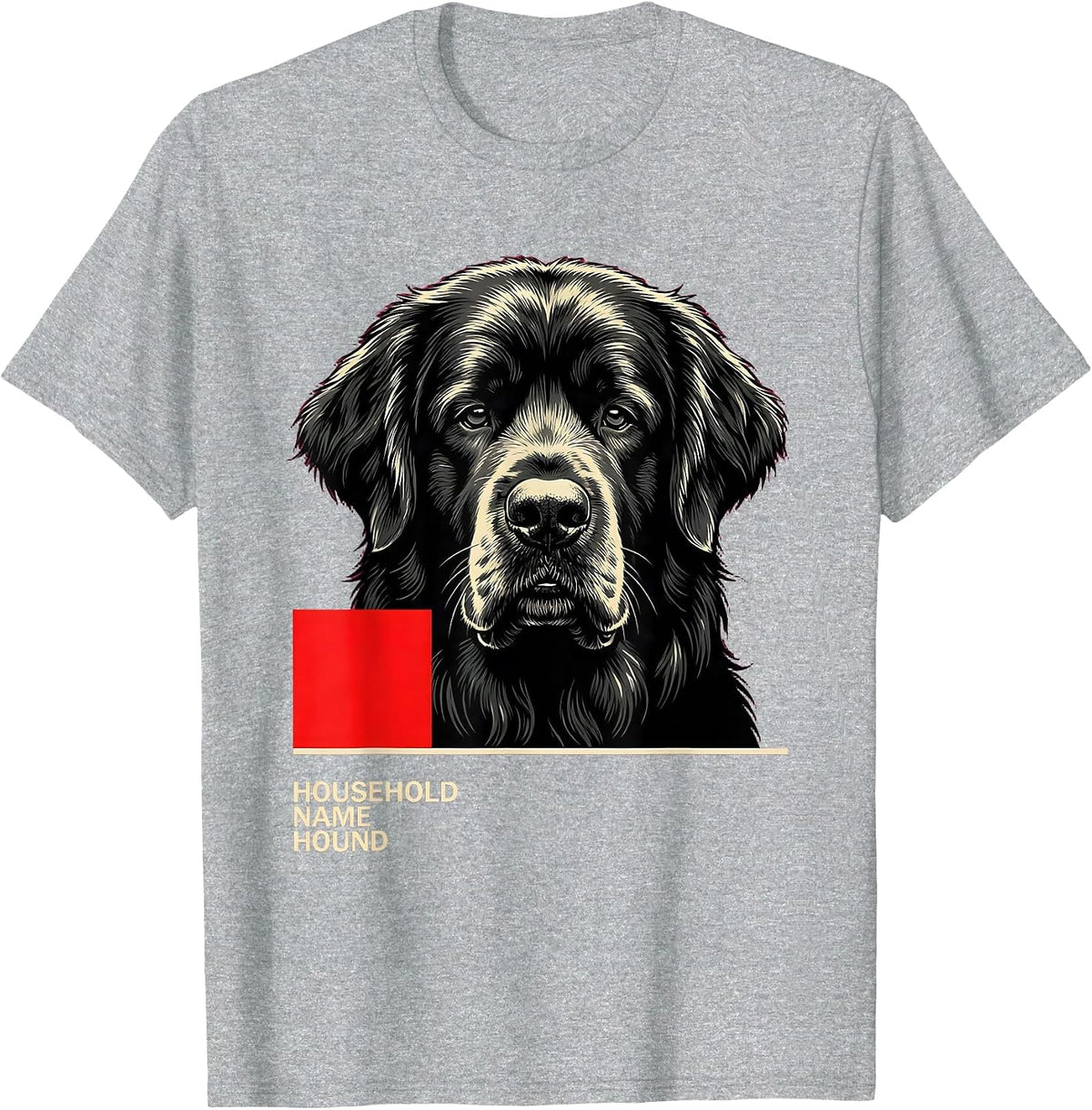 Men's Household Name Hound Funny Dog Owner Meme Humor T-Shirt - Heather Grey