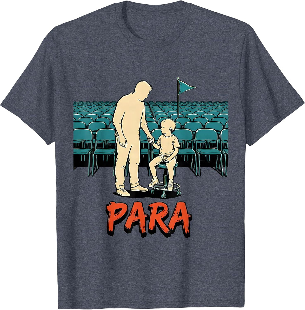 Para Vintage Support Worker Appreciation Gift T-Shirt - Heather Blue