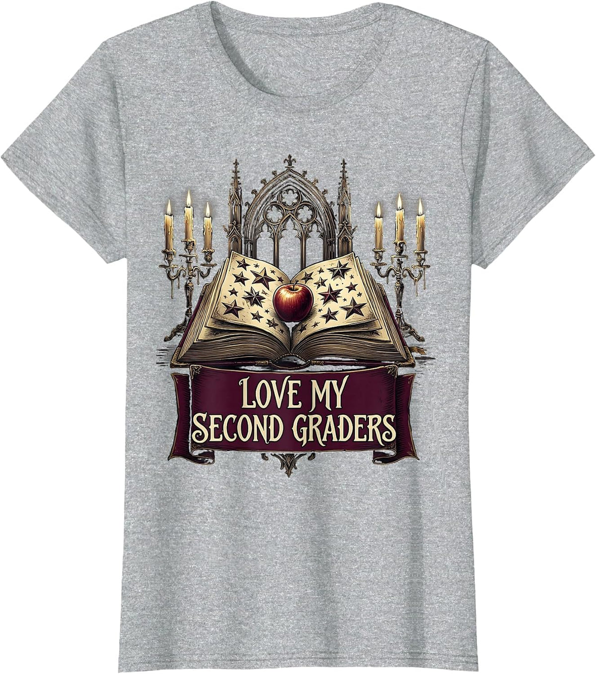 Love My Second Graders Teacher Design T-Shirt - Heather Grey