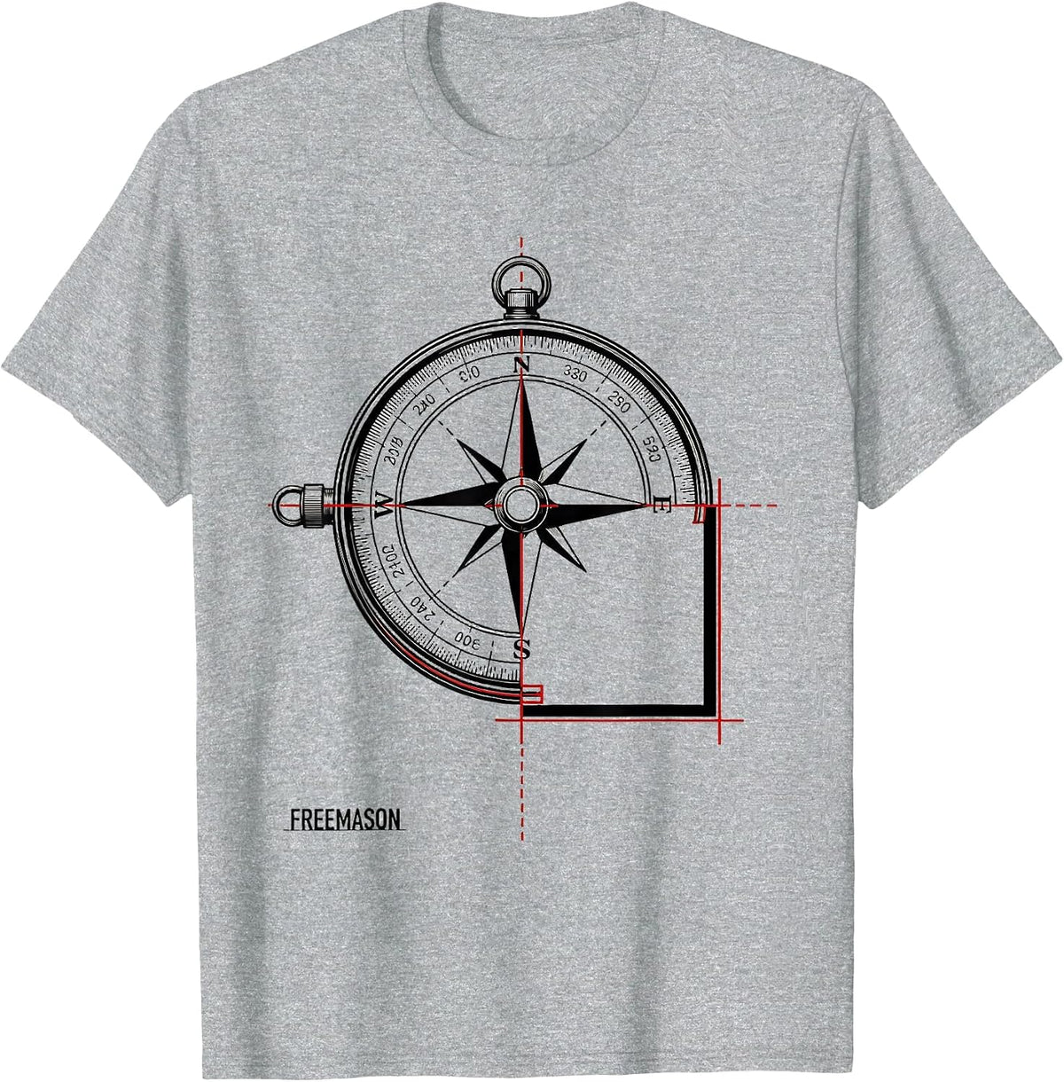 Men's Freemason Swiss International Fraternal Pride Masonic Symbol T-Shirt - Heather Grey
