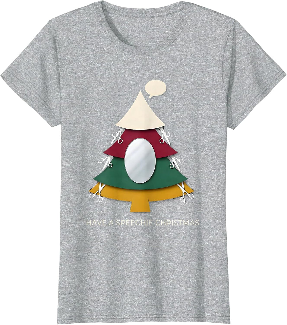 Have a Speechie Christmas Whimsical SLP Therapy Holiday T-Shirt - Heather Grey