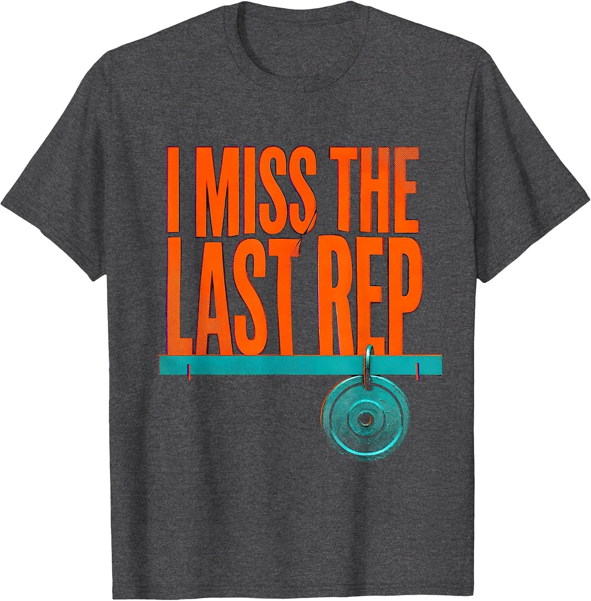 Men's I Miss The Last Rep Funny Gym Workout Meme Weightlifting T-Shirt - Dark Heather Grey