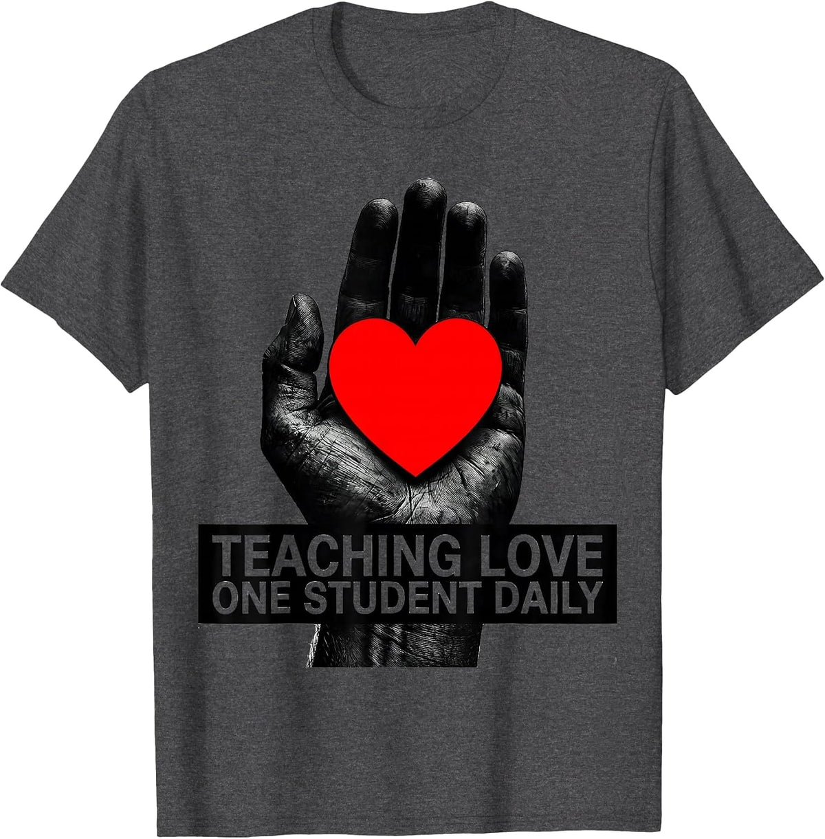Men's Teaching Love One Student Daily Special Ed Design T-Shirt - Dark Heather Grey