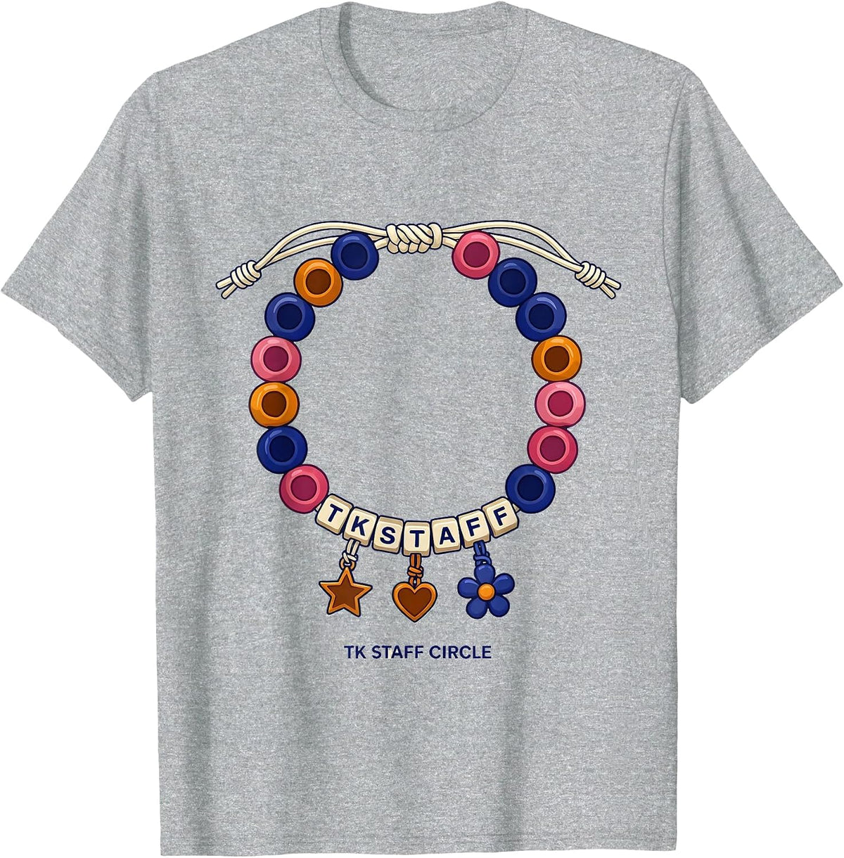 Men's TK Staff Circle Friendship Bracelet Transitional T-Shirt - Heather Grey