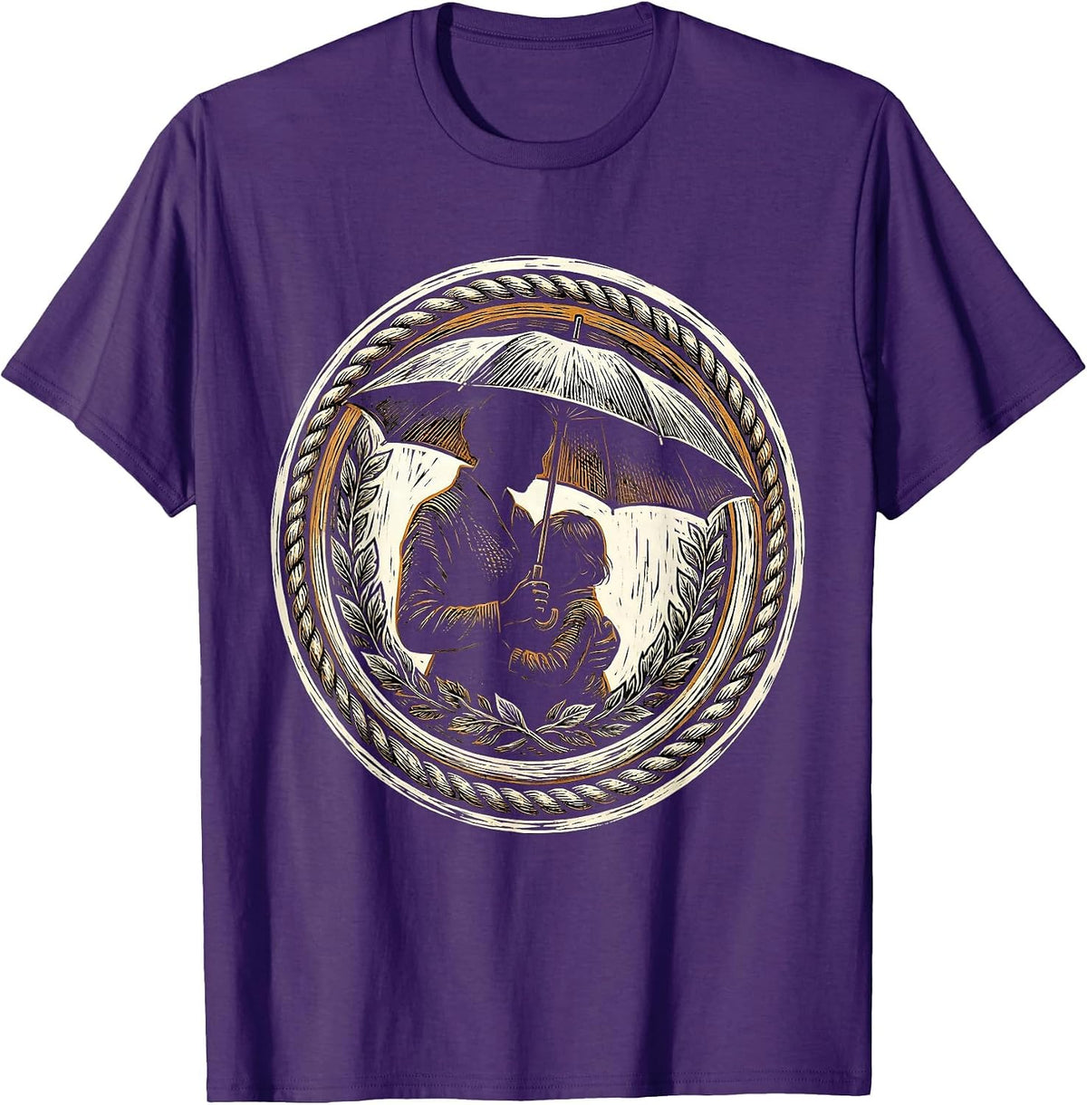 Social Worker Umbrella Protection Graphic Design T-Shirt - Purple