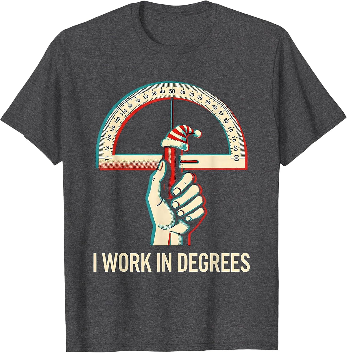 Men's I Work In Degrees Funny Physical Therapy Christmas Therapist T-Shirt - Dark Heather Grey