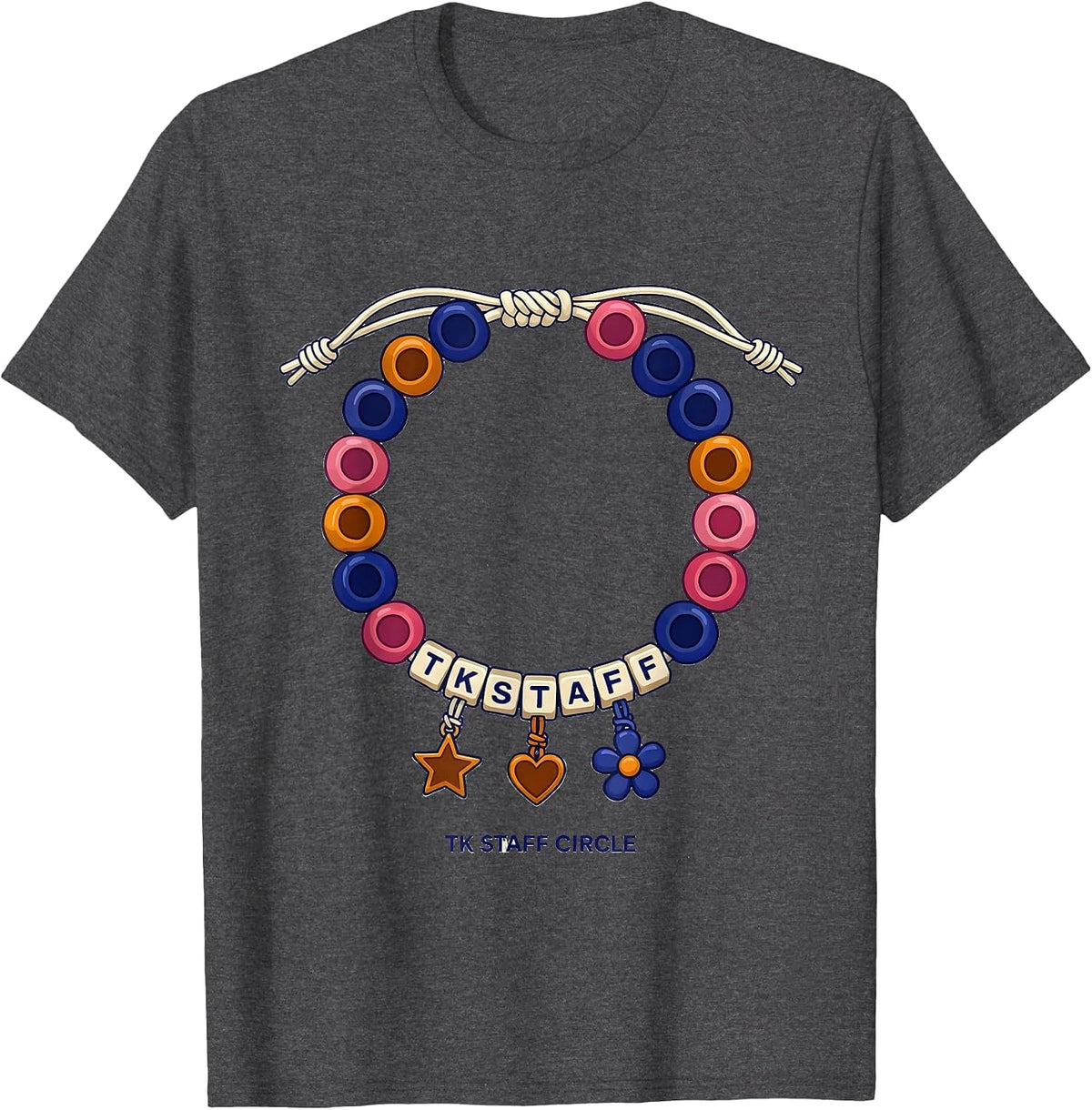 Men's TK Staff Circle Friendship Bracelet Transitional T-Shirt - Dark Heather Grey