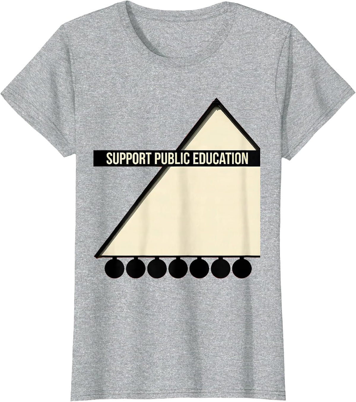 Support Public Education Teacher Red For Ed Protest T-Shirt - Heather Grey