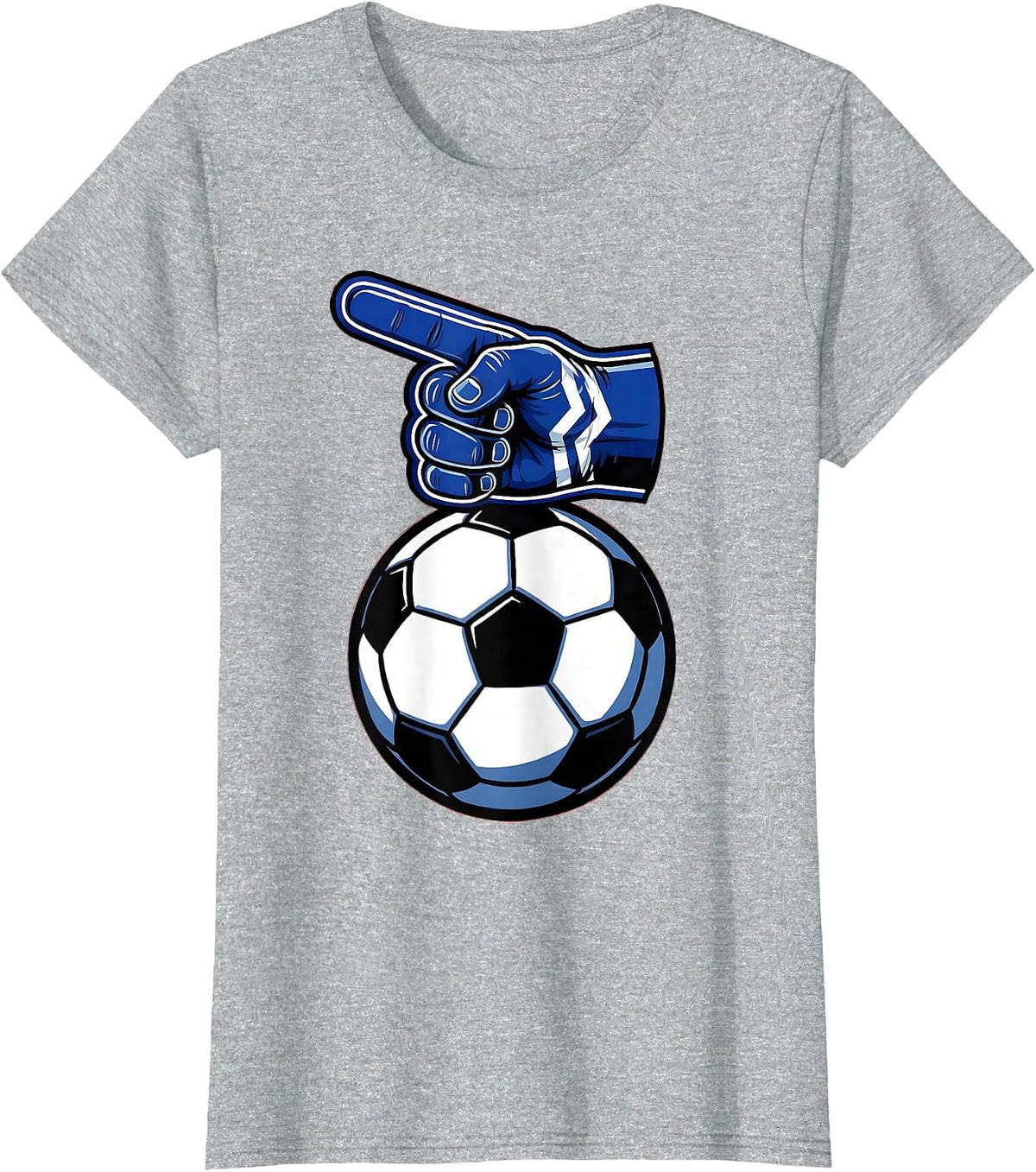 Women's Soccer Dad Foam Finger Graphic Tee T-Shirt - Heather Grey