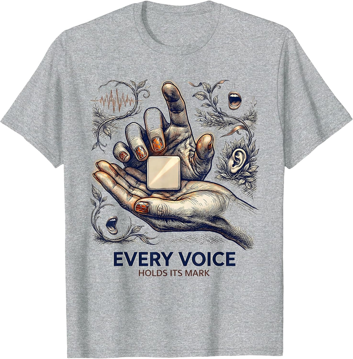 Men's Every Voice Holds Its Mark Speech Language Pathologist SLP T-Shirt - Heather Grey