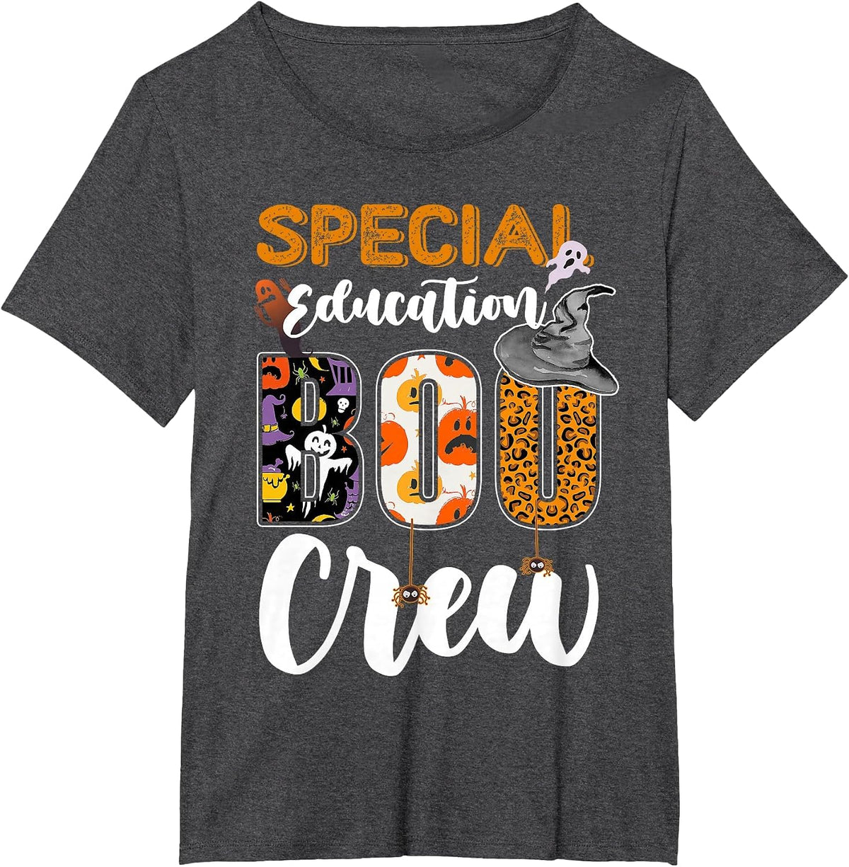 Special Education Boo Crew Ghost Funny Halloween Matching T-Shirt - Dark Heather Grey