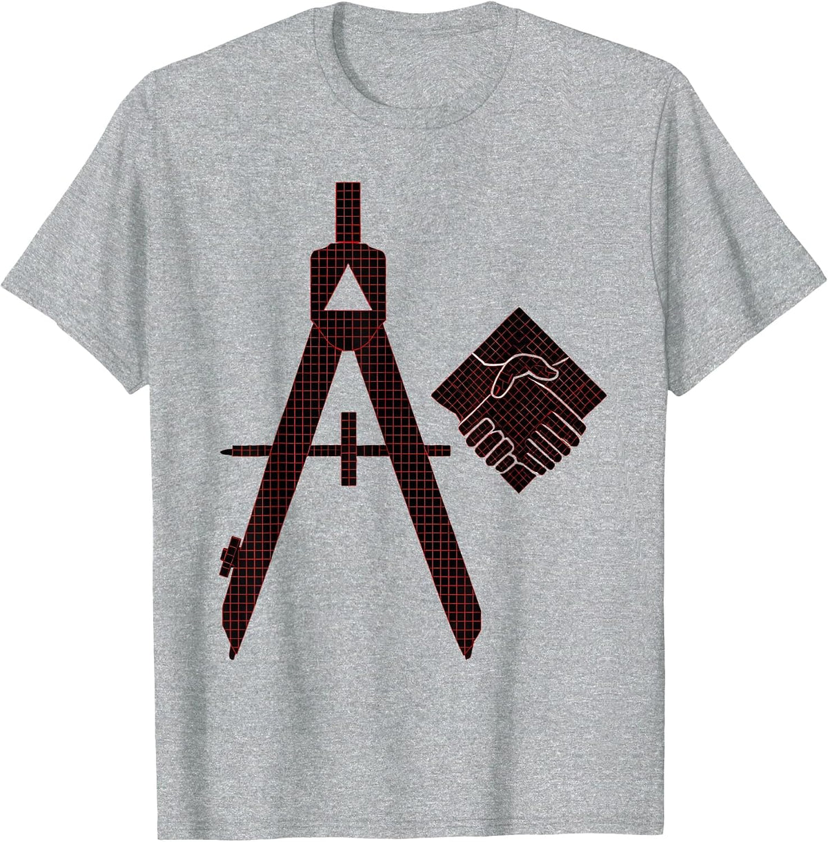 Men's Square and Compass Freemason Masonic Fraternal Pride T-Shirt - Heather Grey