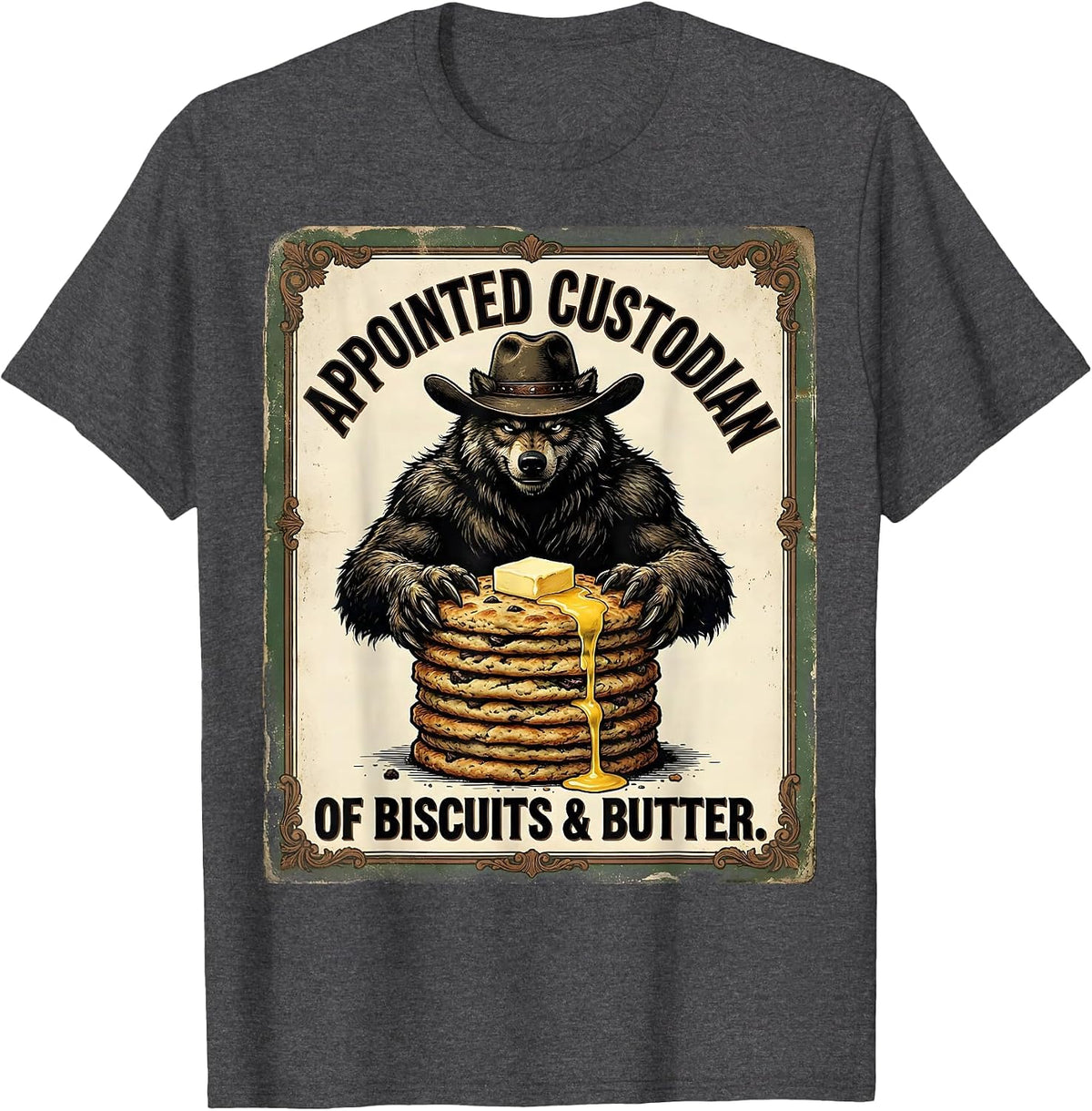 Men's Appointed Custodian of Biscuits & Butter Vintage T-Shirt - Dark Heather Grey