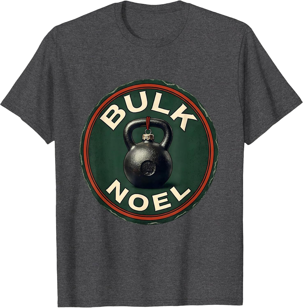 Men's Bulk Noel Funny Christmas Weightlifting Gym Workout Gift T-Shirt - Dark Heather Grey