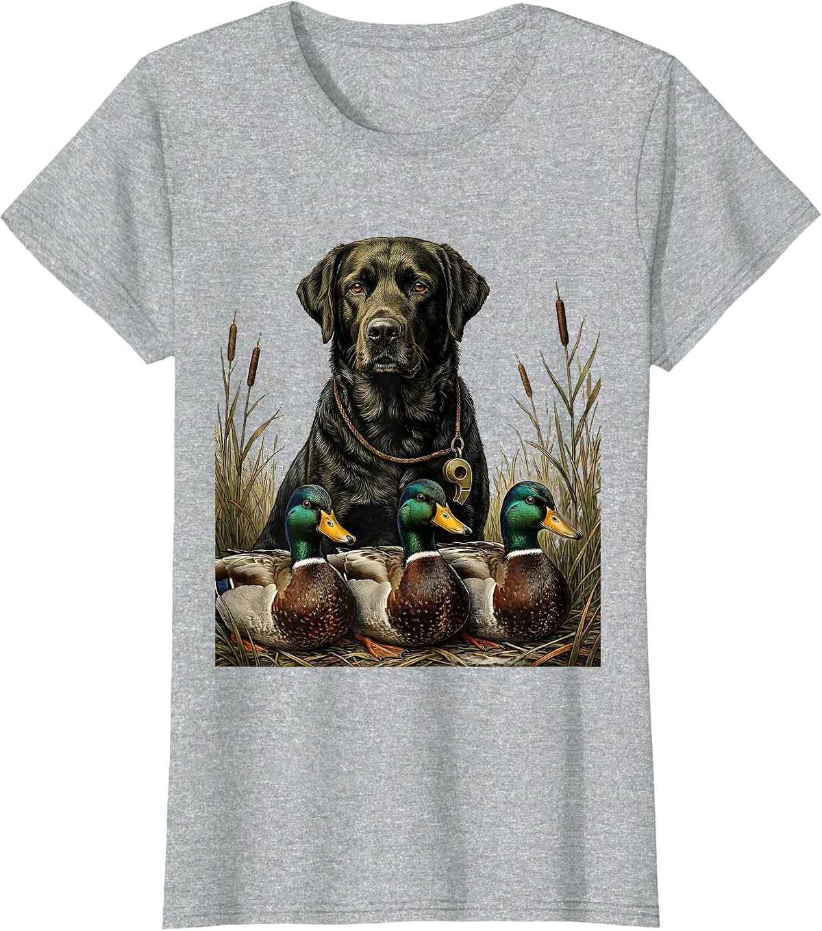 Women's Working Retriever Vintage Duck Hunting Gift T-Shirt - Heather Grey