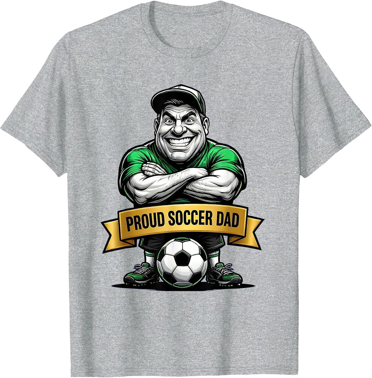 Men's Proud Soccer Dad Graphic Design T-Shirt - Heather Grey