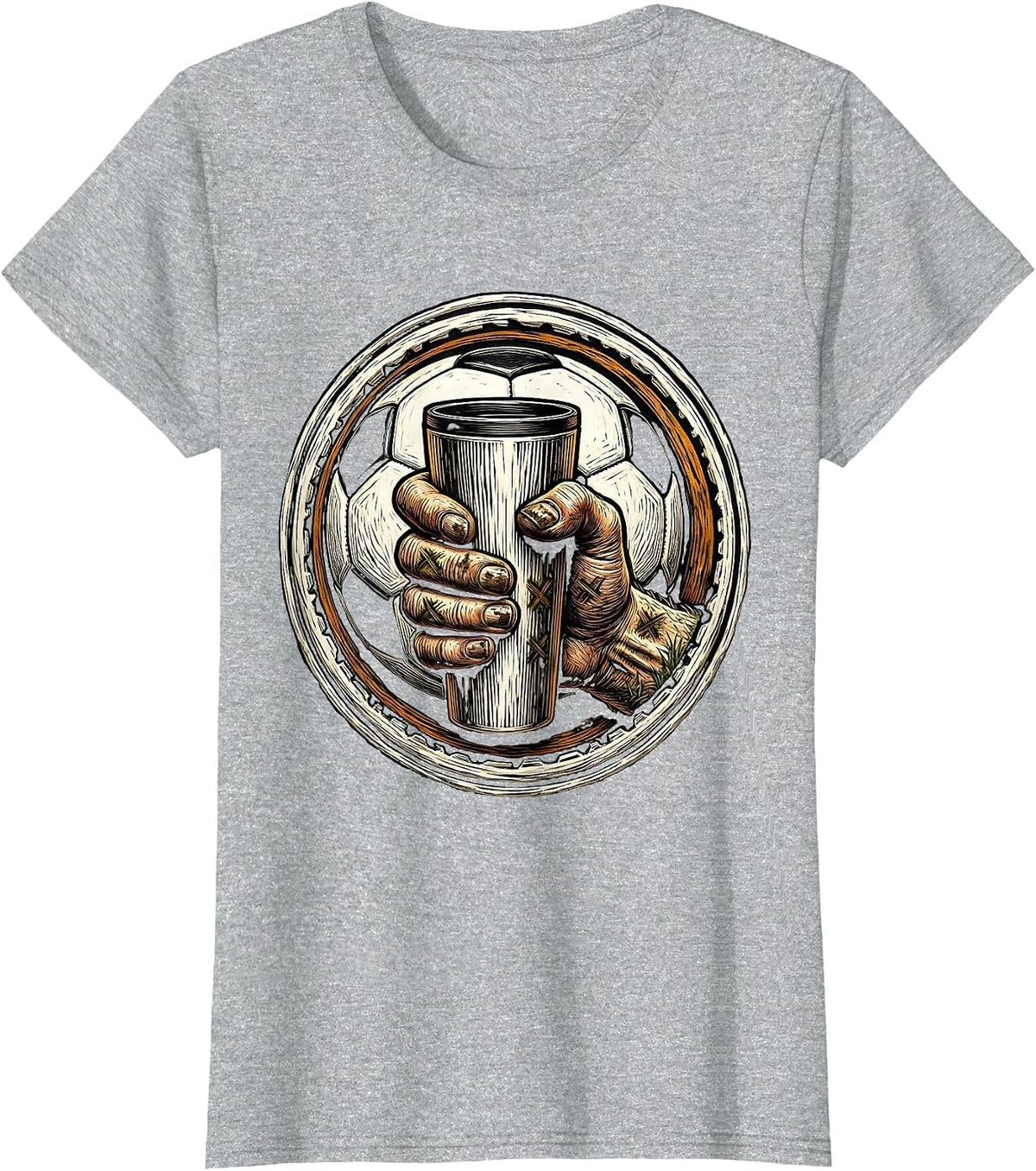 Soccer Dad Grass-Stained Coffee Mug Graphic T-Shirt - Heather Grey