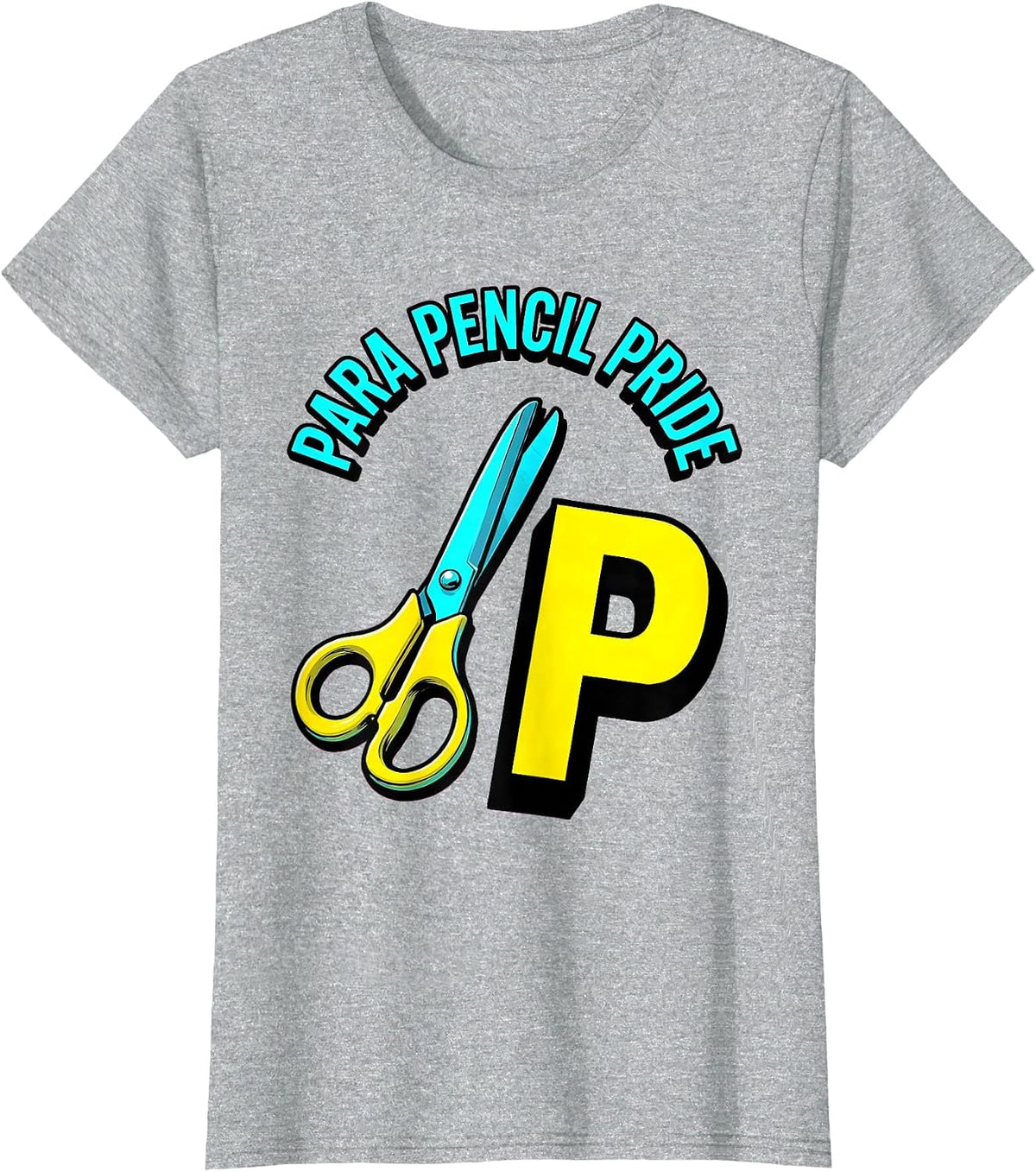 Para Pencil Pride Pop Art Pre-K Teacher Back To School T-Shirt - Heather Grey
