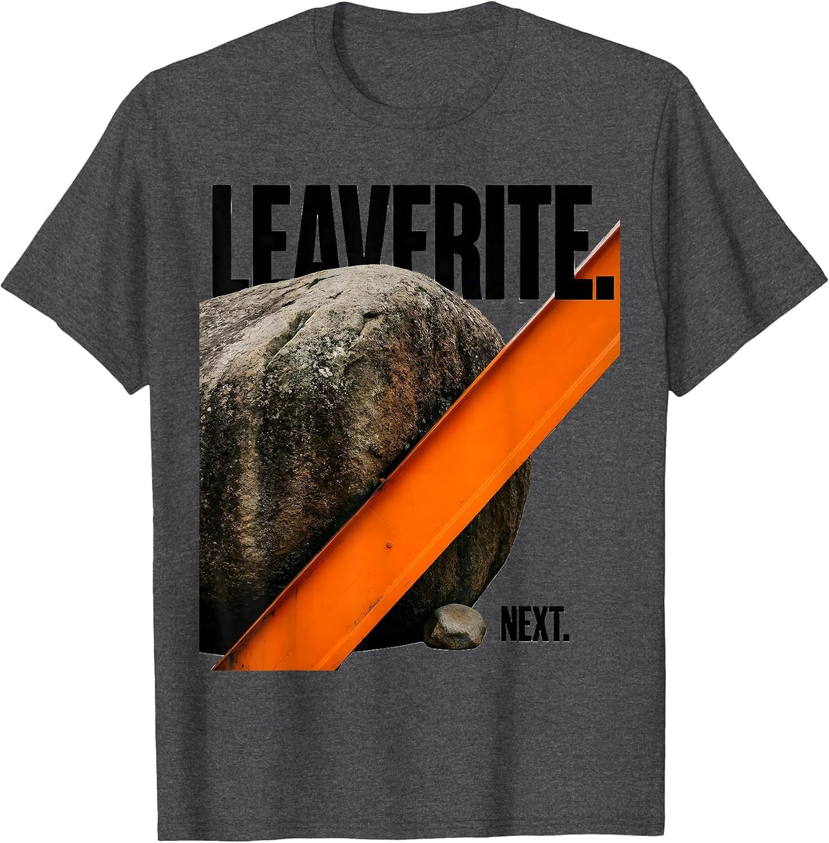 Leaverite Next Brutalist Rock Collector Geology Humor T-Shirt - Dark Heather Grey