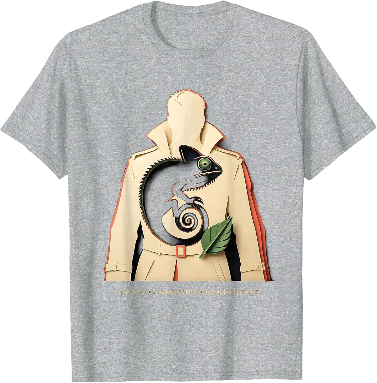 Men's I'm Really A Chameleon In A Human Costume Funny T-Shirt - Heather Grey