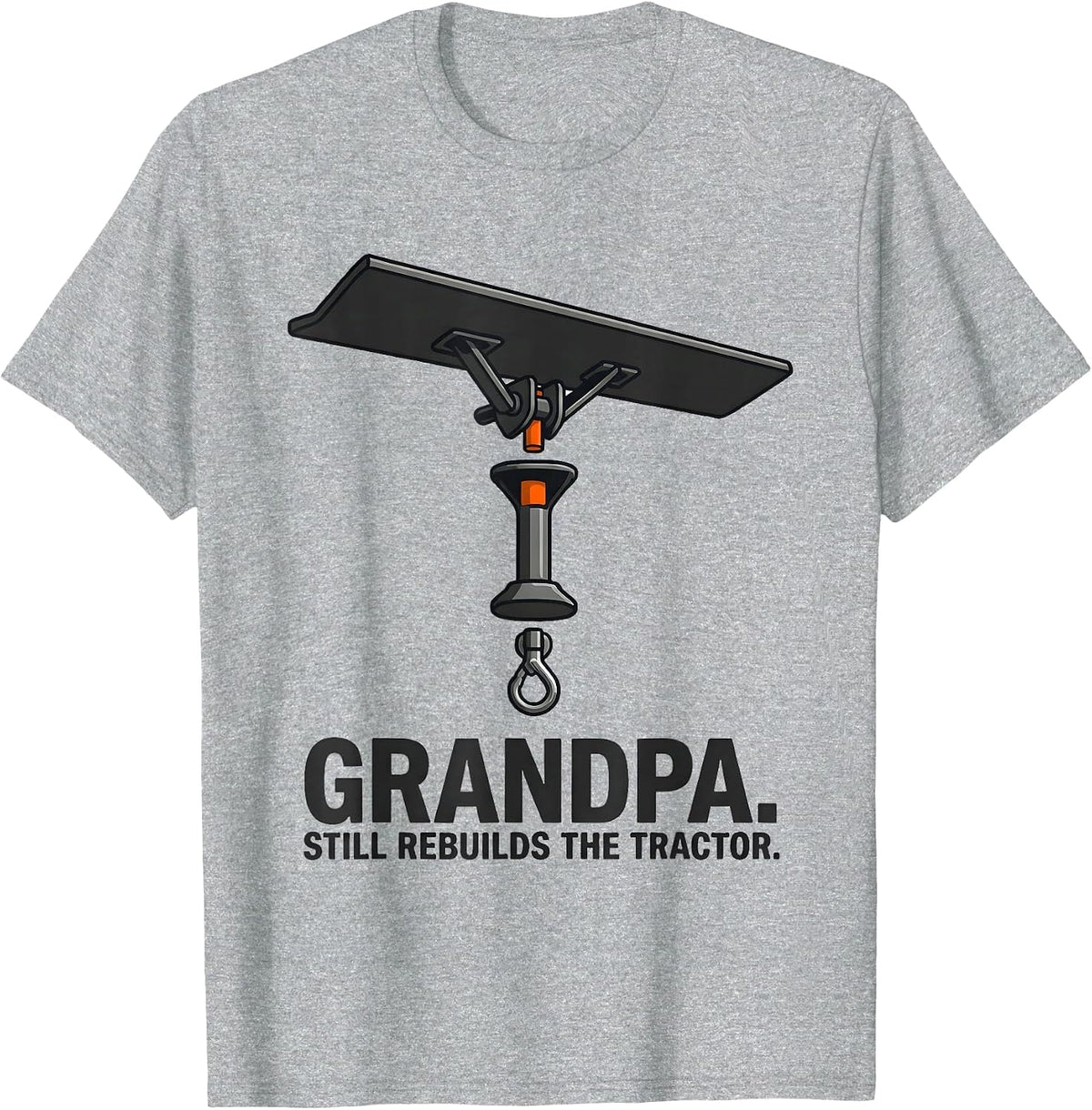 Men's Grandpa. Still Rebuilds The Tractor Funny Tractor Hobby T-Shirt - Heather Grey