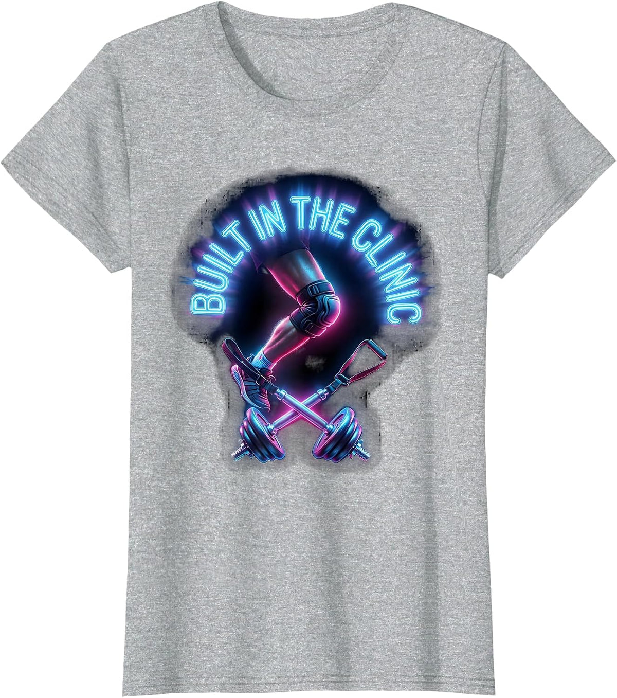 Built in the Clinic Physical Therapy Design T-Shirt - Heather Grey